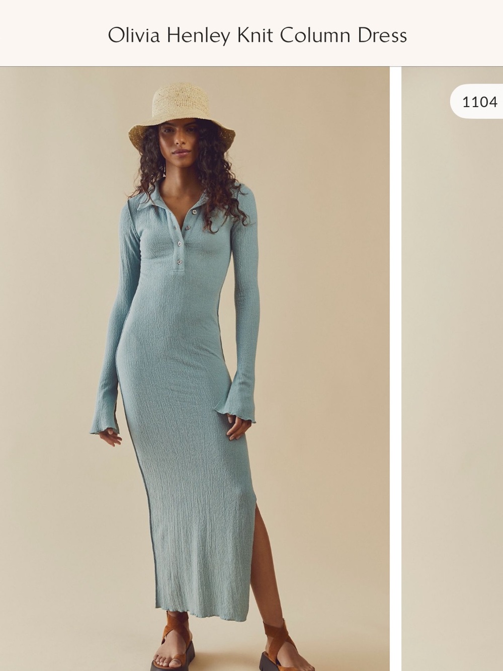 Free People Olivia Henley Knit Maxi Dress in Ocean Mist